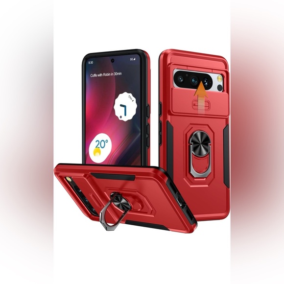 Google Pixel 8 Case, [Built-in Rotatable Kickstand Ring & Slide Camera Protector - Picture 1 of 11
